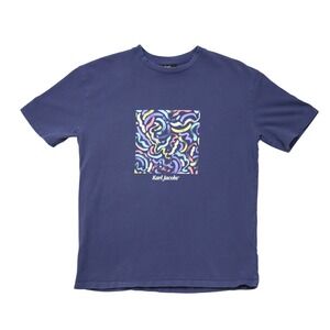 Karl Jacobs Original 2021 Abstract Energy‎ Men's Purple Graphic T-Shirt Small